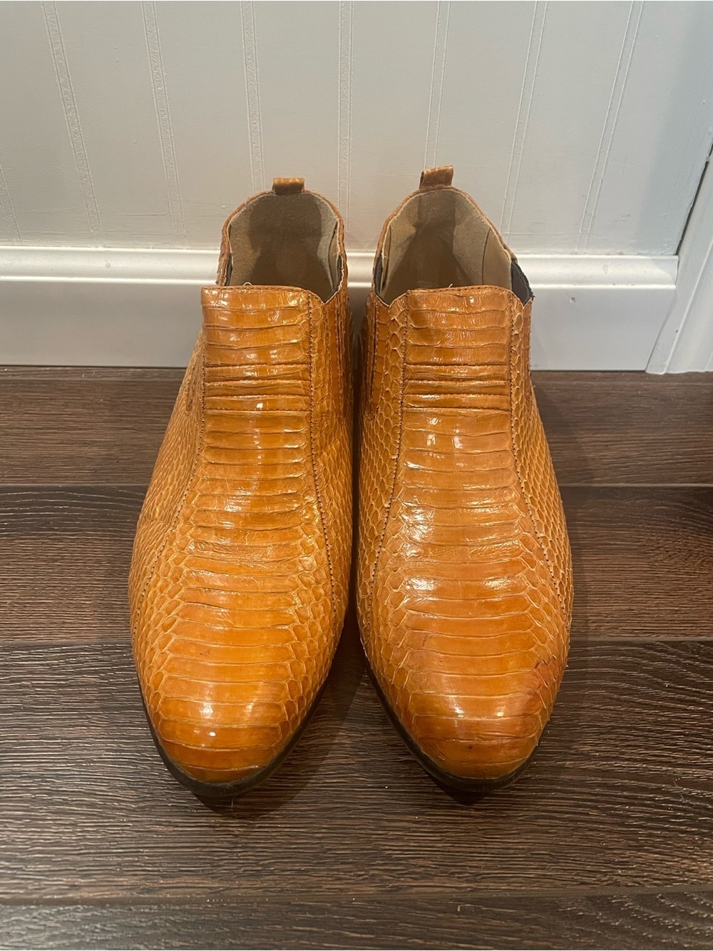 Giorgio Brutini 100% Genuine Snakeskin Ankle Boots in Gold/Yellow 12M